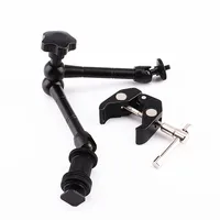 11" Adjustable Friction Articulating Magic Arm + Super Clamp clip 2in1 For DSLR LCD Monitor LED Video Light Camera Accessories