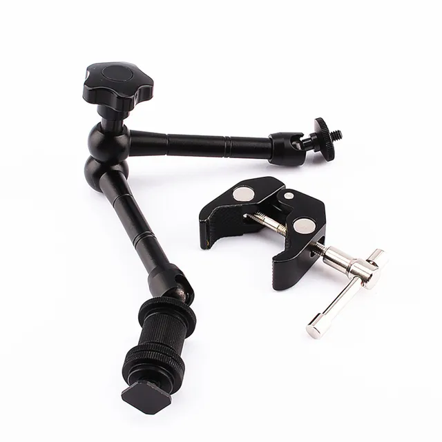 11" Adjustable Friction Articulating Magic Arm + Super Clamp clip 2in1 For DSLR LCD Monitor LED Video Light Camera Accessories