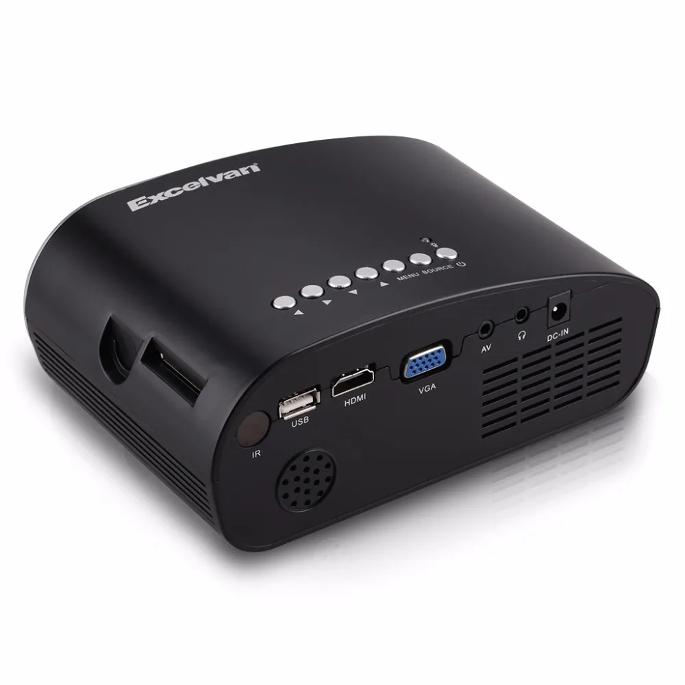 Excelvan RD802 المحمولة العارض مسرح منزلي LED و LCD العارض 480*320 P USB/VGA/HDMI المدخلات ، بناء-في رئيس عارض فيديو