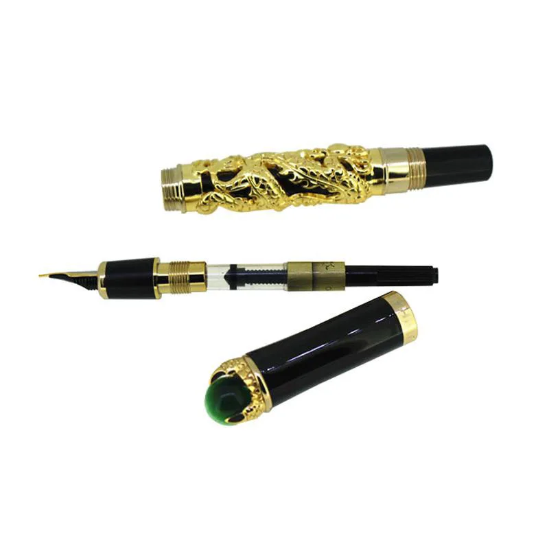 Высококачественная перламутровая перьевая ручка с золотым Драконом, перьевая ручка, перьевая ручка, канцелярские принадлежности, стилографика 03841