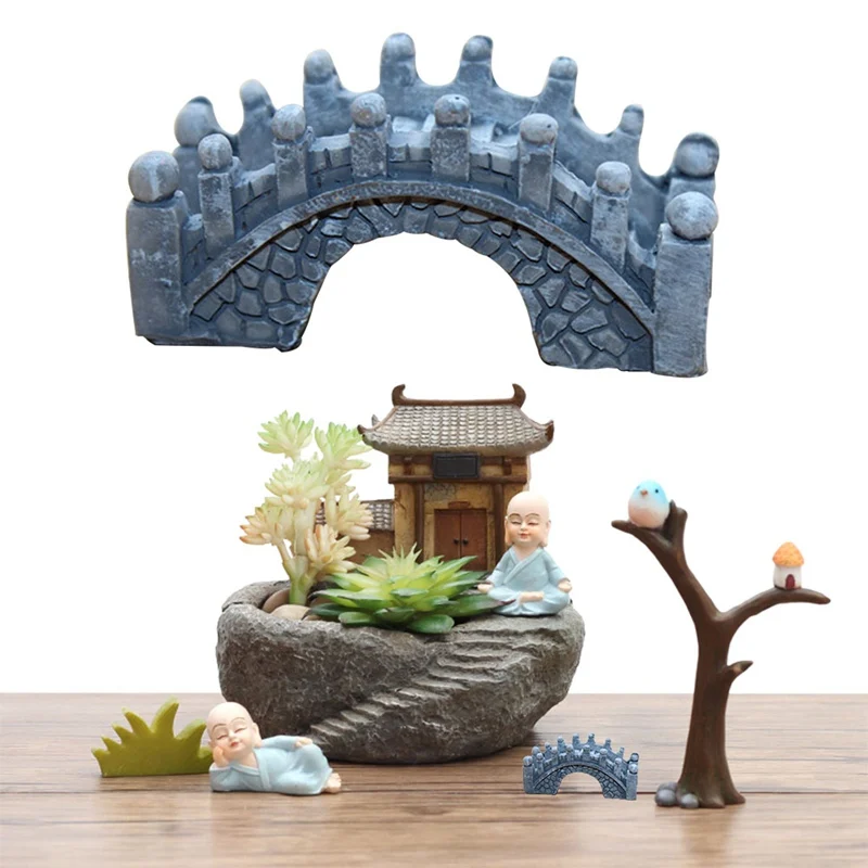 Stone Bridge Figurines Mini Resin Crafts Fairy Garden Miniatures DIY
