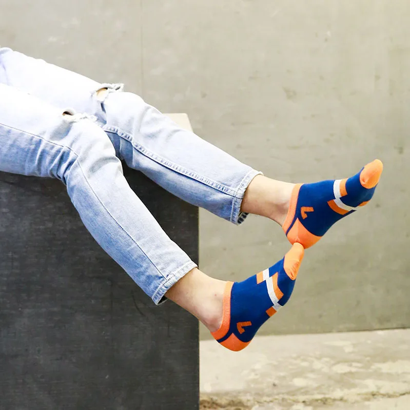 3 пары Для мужчин комфортно носок новый формирование персонализированные хлопковые носки Для мужчин Невидимый летняя студенческая мода