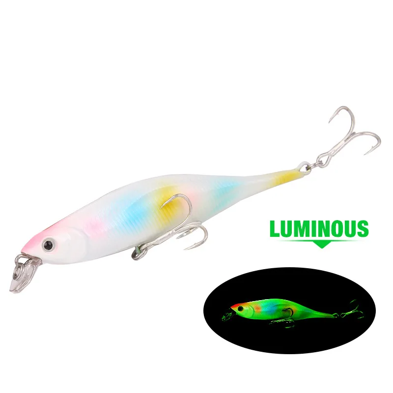 New 11g/10.5cm Slow Lures Bait Piece Steel Wire Freshwater Fishing Minnow Fish Bait Mouth Squid Hard Bait Fishing Gear jooyoo