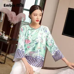 Высокое качество Лето китайский стиль Женская Вышивка пальто знаменитостей Стиль Мода мятный зеленый свободный женский короткий пиджак