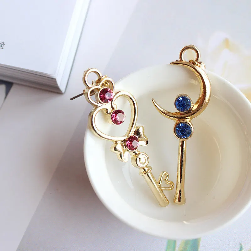 

Anime Sailor Moon Time Key Moon Stick Earrings Cosplay accessories prop