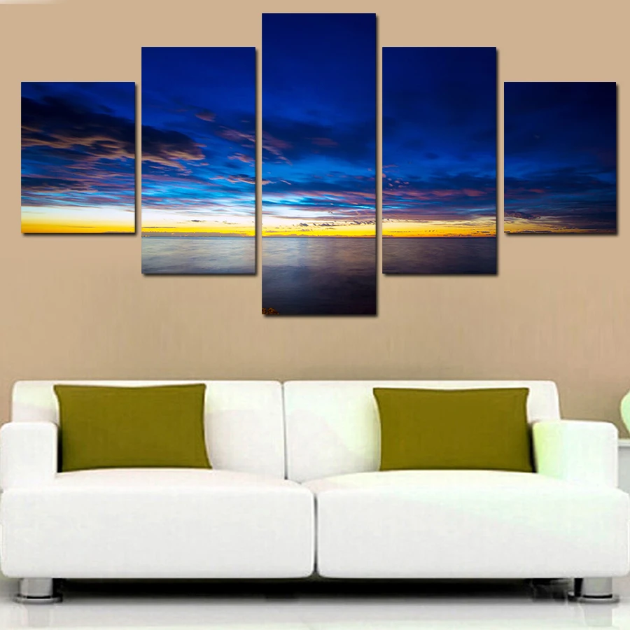 Real Cuadros Paintings 5 Pcs Wall Art Landscape Hd Picture Home Decoration Living Room Canvas Printing On Print Painting | Дом и сад