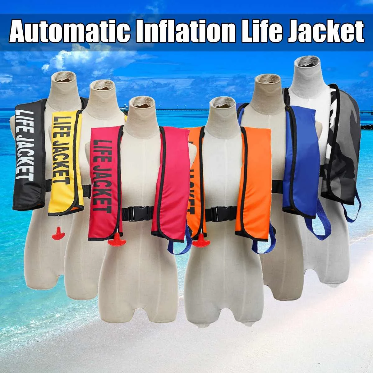 Adult Automatic Inflatable Life Jacket Inflation 150N PFD Survival Aid