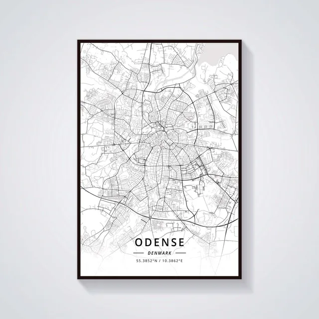 Copenhagen Odense Denmark Map Poster Painting Calligraphy Aliexpress