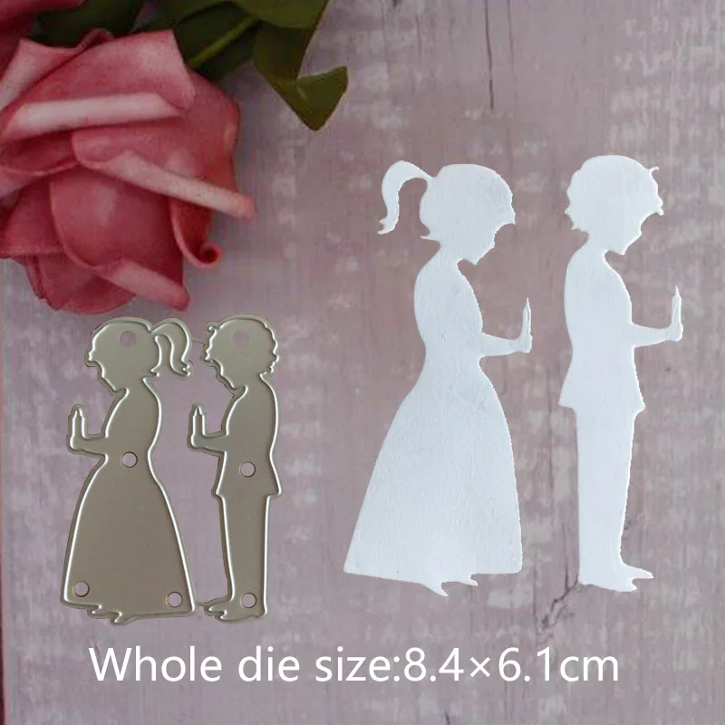 

boy girl Metal Steel Cutting Embossing Dies For Scrapbooking paper craft home decoration Craft 8.4*6.1 cm
