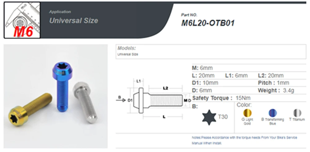 M6X20 D=10