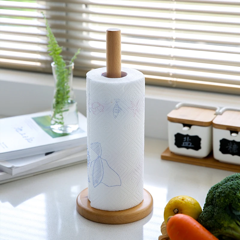 

Nordic Roll Paper Holder Wooden Tissue Box Paper Towel Storage Rack Shelf Desktop Organizer Tools Kitchen Accessories Home Decor