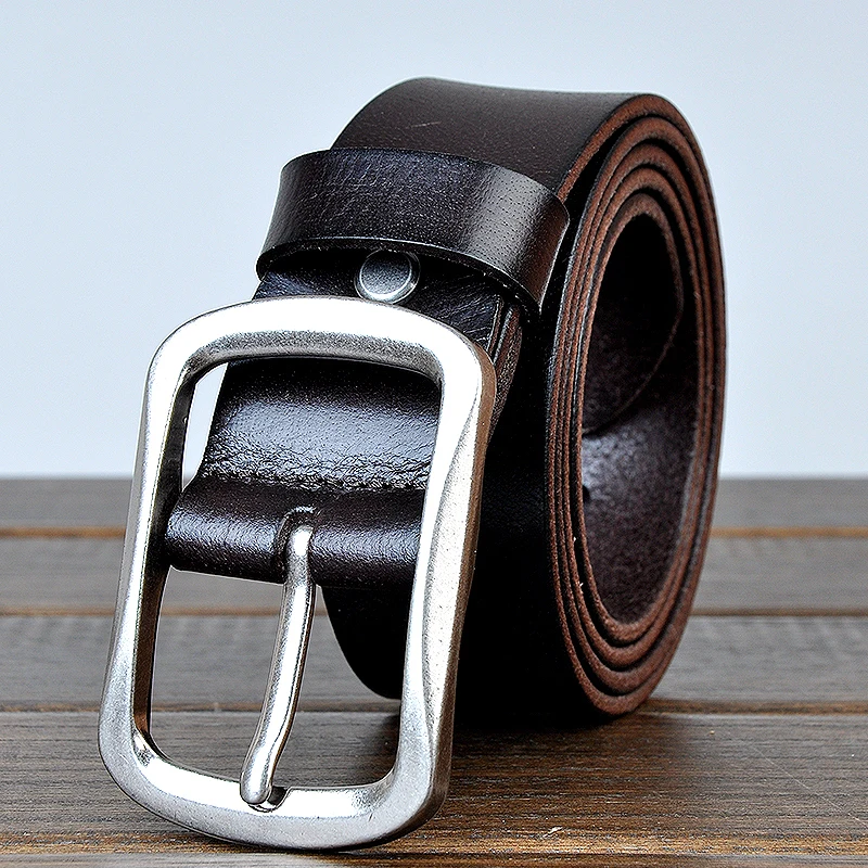 Western Country Cowboy Jeans Belt Fashon Gold Metal Pin Buckle Vintage