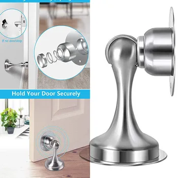 

Stainless Steel Strong Magnetic Door Stopper Suction Gate Supporting Hardware Powerful Mini Door Stop with Catch Screw Mount6.19
