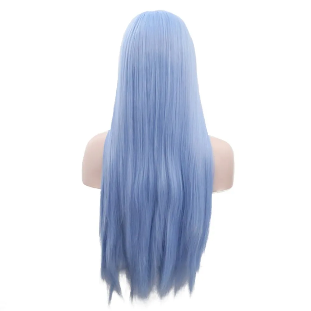 Sky Blue Straight Synthetic Lace Front Wig - Queerks™