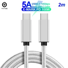 WOTOBE USB C кабель E-MARK 5A PD 100W USB3.1 Gen2 10 Гбит/с 4K для Matebook MacBook iPad Pro samsung Pixel Nexus 6P Matebook