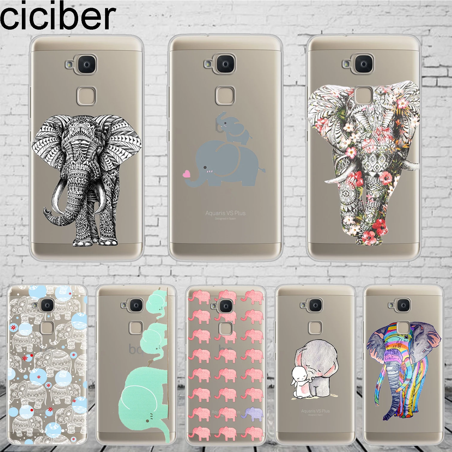 

ciciber Cute Elephant For BQ Aquaris U2 C U X5 V VS X2 X Plus Lite Pro E5 s M5 M5.5 E4.5 M4.5 Phone Case Soft Silicone TPU Cover