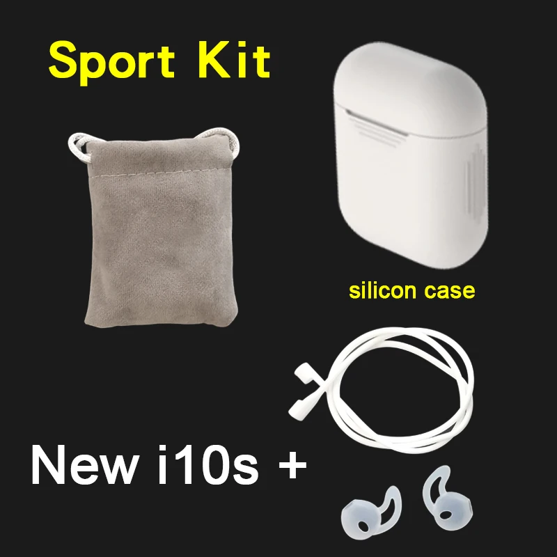 Обновленная Беспроводная bluetooth-гарнитура i10s tws 5D bass pk i10tws w1 чип для iPhone Android tws i10 - Цвет: i10s sport kit white