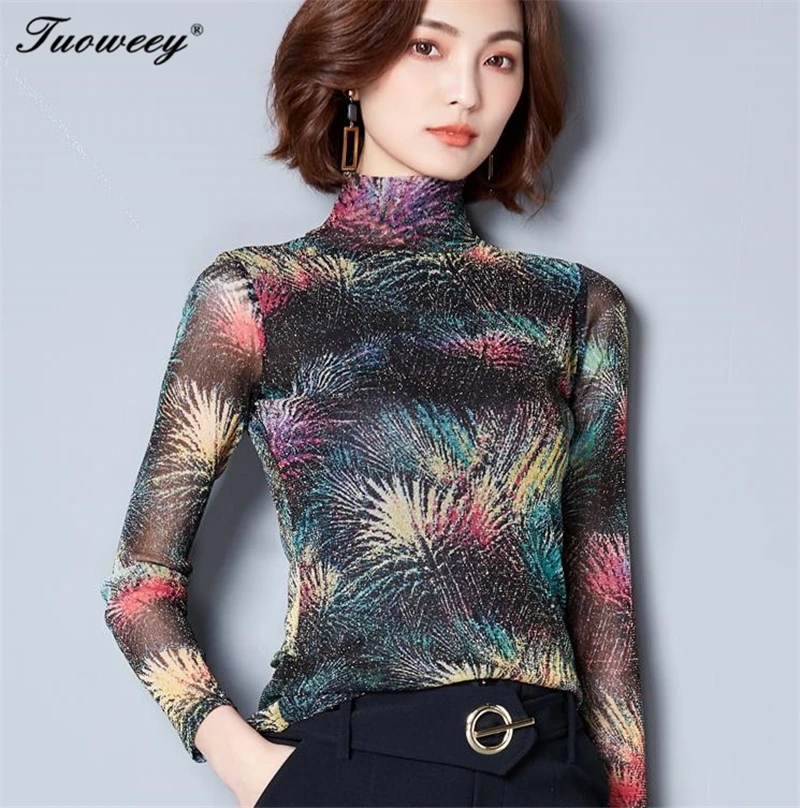 

Vintage sexy shirt woman spring winter 2018 fleece velvet shirt gauze tops female turtleneck tees skinny stretch shirts good