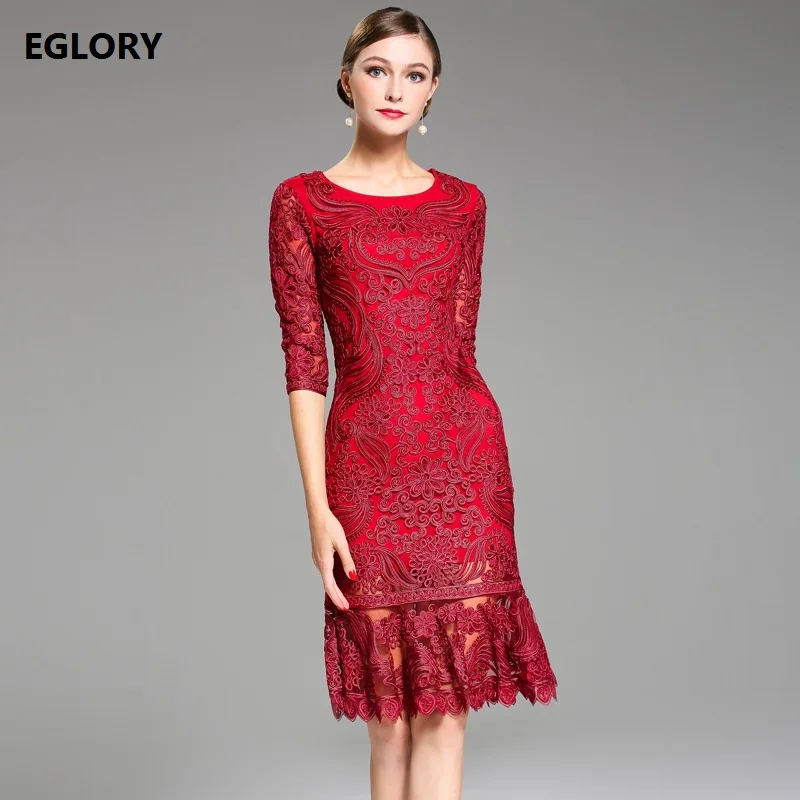 

Women Party Autumn Fashion 2017 Plus Size Clothing Allover Lace Embroidery Hollow Out Bodycon Ruffles Mermaid Dress Fiesta 3XL