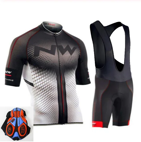 NW Manner und Frauen Radfahren Jersey Kleidung Set Fruhling und Sommer Manner und Frauen Kurzarm Atmungsaktiv - Цвет: 17