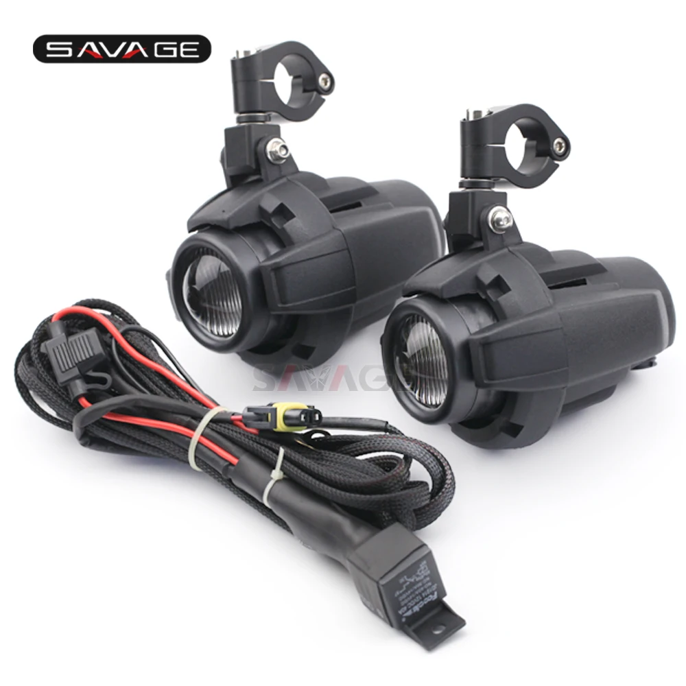Cena Uniwersalna jazda Aux światła dla bmw DUCATI KAWASAKI HONDA KTM SUZUKI TRIUMPH przednia głowica światła wodoodporna lampa przeciwmgielna motocykla