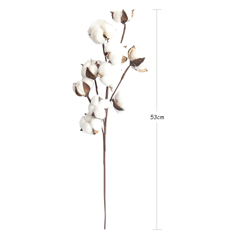 JAROWN Simulation Flower Artificial 10 Heads Natural Cotton Branches Home Decoration Wedding Bouquets DIY Fake Flowers Decor (7)