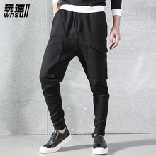 M-6XL! мужские брюки больших размеров, весенние и летние шаровары, оригинальные дизайнерские мужские штаны, свободные длинные шаровары