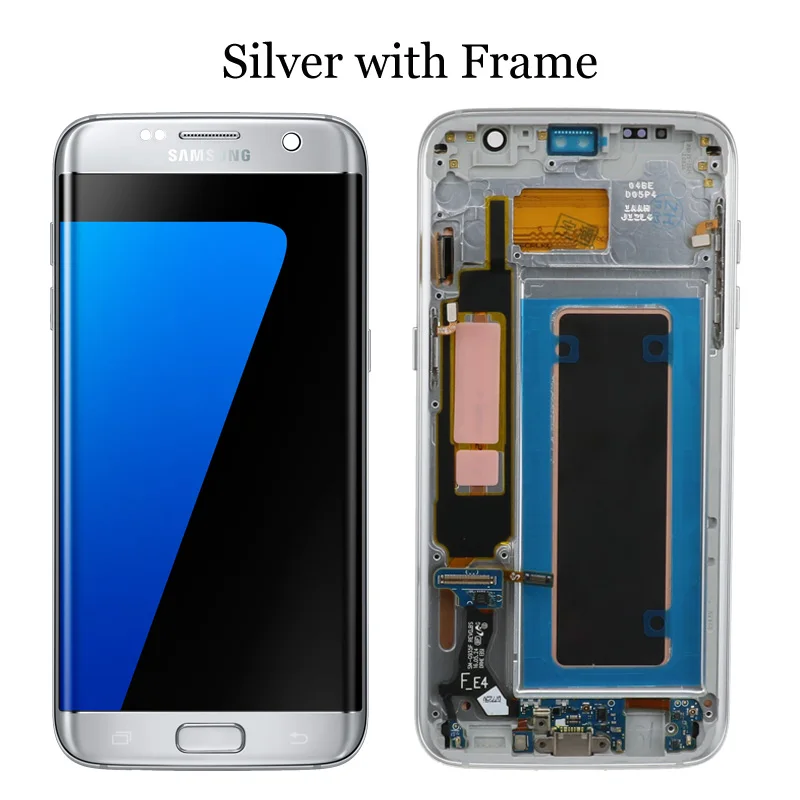 Супер AMOLED 5,5 ''дисплей с рамкой для SAMSUNG Galaxy s7 edge G935F ЖК-экран дигитайзер сборка+ сервисная посылка - Цвет: Sliver with frame