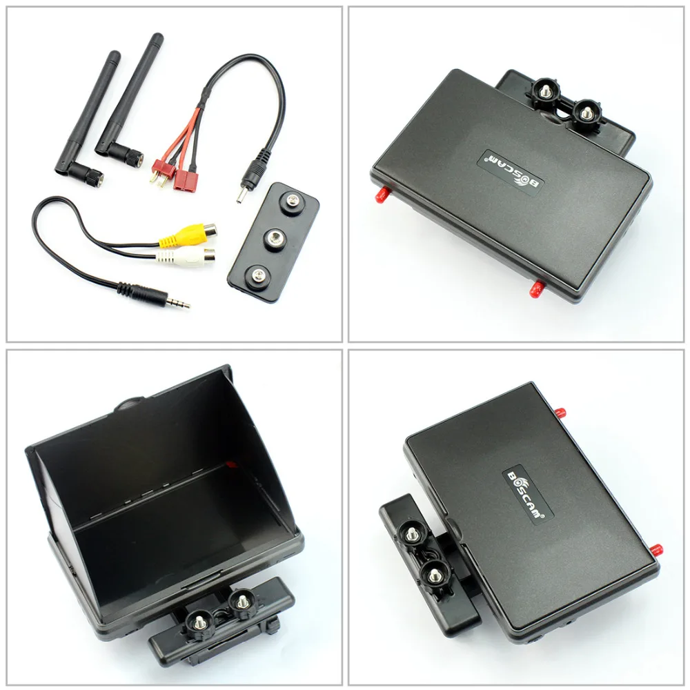 

JMT Boscam Galaxy D2 7in FPV Monitor/ Display Built-in 5.8G 32CH Dual Receiver with Holder And 4000mAh Battery and Sun Hood