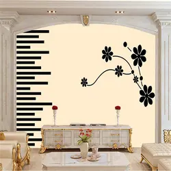 Ручная роспись Фото Фреска хаки обои Home Decor черные цветы полосатый обои для Гостиная тема ТВ фоне стены
