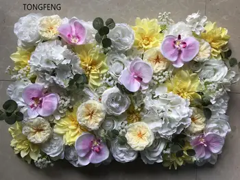 

TONGFENG 10pcs/lot Artificial silk rose peony panel 3D flower wall wedding backdrop decoration flower runner wedding