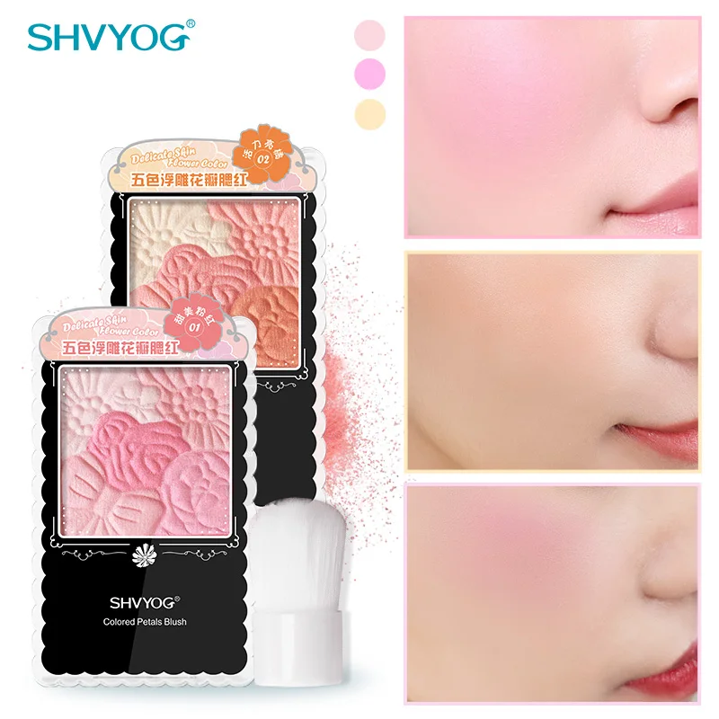 

SHVYOG Blush Makeup Palette Cosmetics Powder Blusher Colorete Peach Pink Blushes Rubor Full Professional Make Up Face Rouge Girl