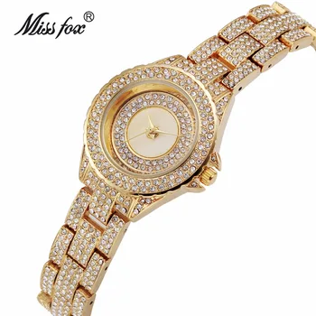 

2018 Fashion Gold Dress Watches Women Luxury Casual Watch Women's Ladies Rhinestone Quartz Wristwatches ceasuri relogio feminino