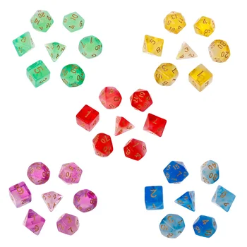 

7pcs/set Polyhedral Sided Dice D4 D6 D8 D10 D12 D20 For Dungeons&Dragon D&D RPG Poly Table Game