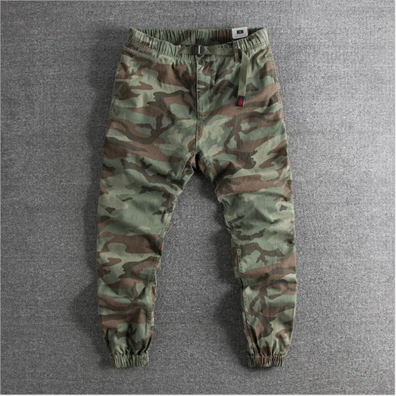 

2019 new arrival Euro-American retro camouflage water-washed pure cotton Leggings