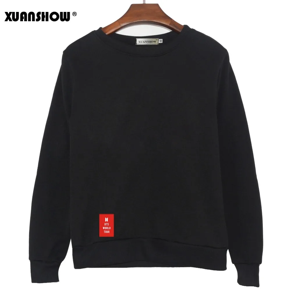 

XUANSHOW 2019 New BTS WORLD TOUR LOVE YOURSELF Letters Fashion Sweatshirts Streetwear Man woman Pullover Clothes Sudaderas 5XL