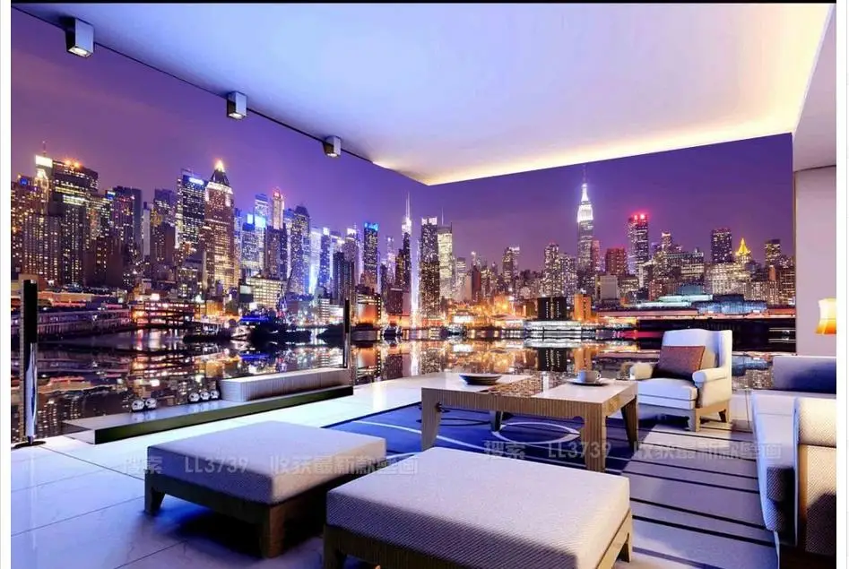 

Customized 3d wallpaper for walls 3 d wall murals wallpaper fashion Hd 3 d night theme paintings background wall 3d living room