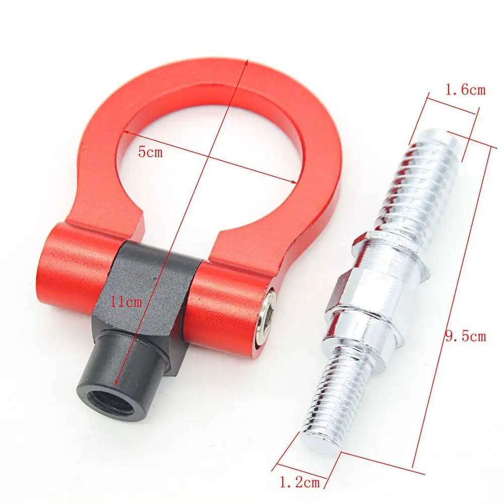 Алюминиевый автомобиль, Автогонки буксировочный крюк Трейлер кольцо авто трейлер кольцо аксессуары Подходит для TOYOTA/NISSAN/HONDA/LEXUS/MAZDA/SUZUKI/MITS - Цвет: Красный