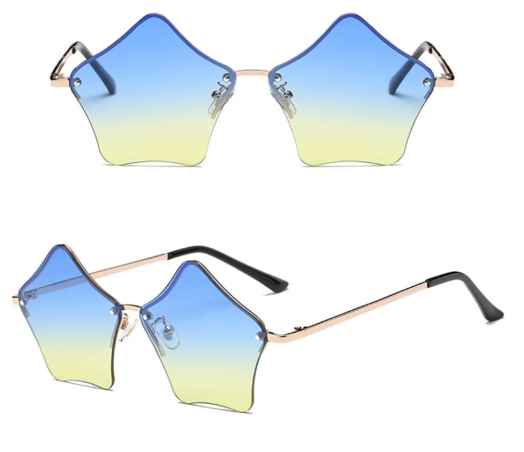 Минимальная солнцезащитные очки в форме звезды Для женщин Личность Модные очки в 2018