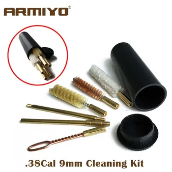 

Armiyo .38Cal 357Cal 9mm Gun Portable Storage Cleaning Kit Pistol Barrel Cleaner Rod Bore Brush Shooting Accessories 7Pcs/Set