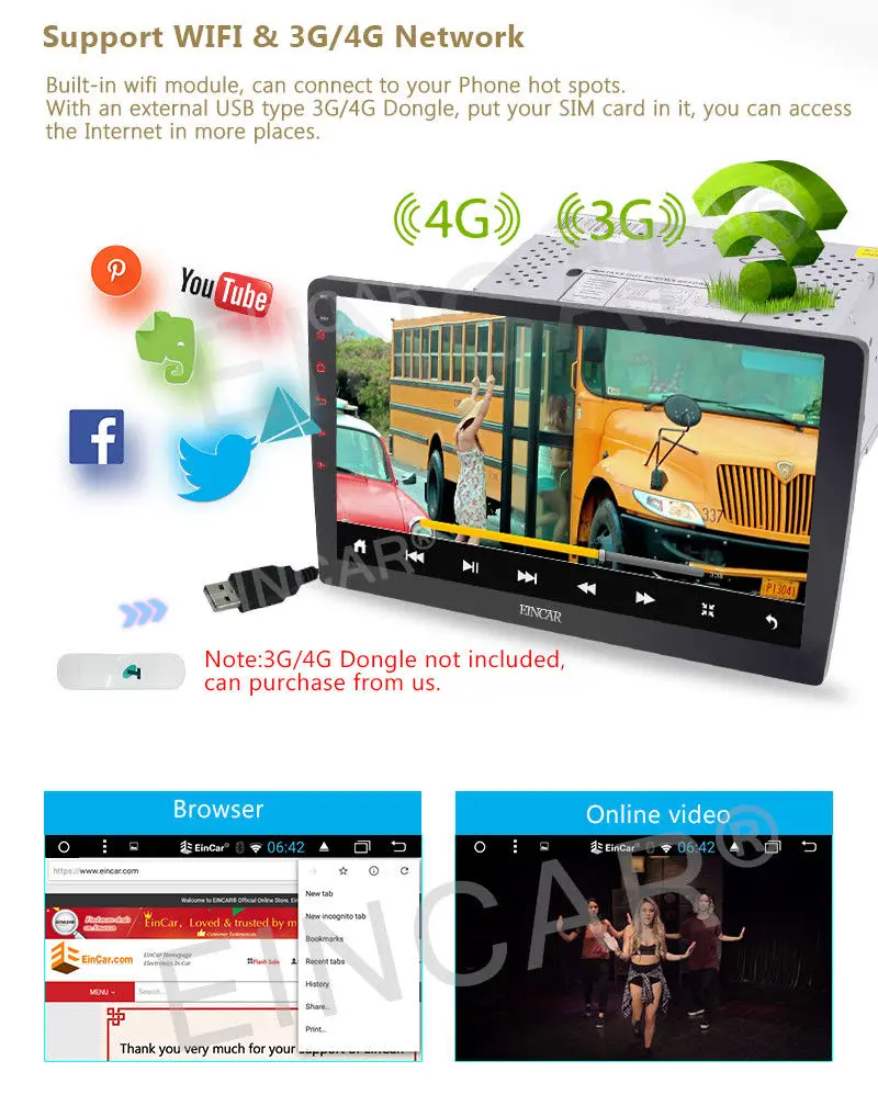 Top Full 10.1 inch Detachable 2GB Car GPS Radio Bluetooth Double DIN 3G OBD2 USB SD 3