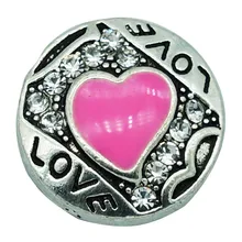 Мода красота Любовь Сердце шаблон 18 мм застёжка, бусинка застежка браслета ювелирные изделия оптом KZ3181