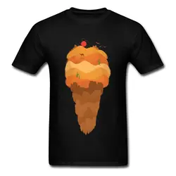 Art Design Мужские Футболки Sunset Desert десертное мороженое футболка верблюд кактус желтый Графический Футболка для студентов забавные