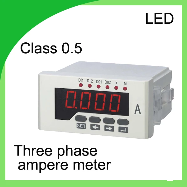 three phase digital ampere meter LED current meter ammeter Class 0.5