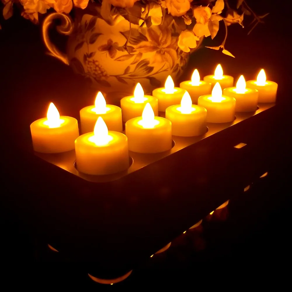 Wireless Inductive Rechargeable LED Candles Flameless Flickering