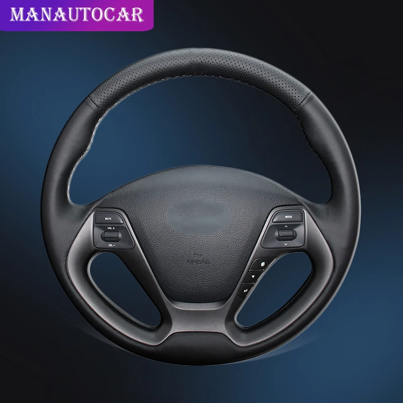 Оплетка для руля из микрофибры Kia K3 2013 K2 Rio 2015 2016 Ceed Cee 'd 2012 2017 Forte Koup Forte5|Чехлы на