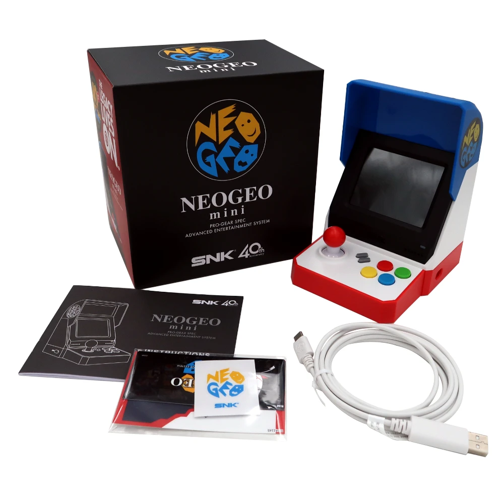 

for NeoGeo Mini Game Console Connect to Smartphone Batteries Feature Joystick Style Controller Stereo Speakers 3.5 Inch Display
