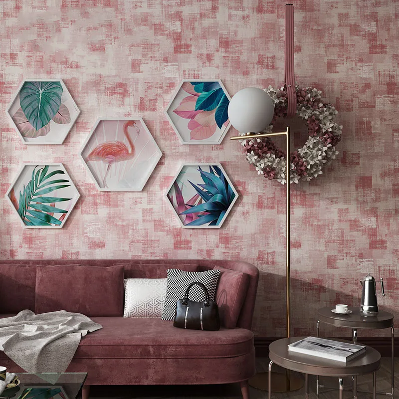 

Retro Personality Mottled Lattice Wallpaper 3D Imitation Diatom Mud Non-Woven Wall Paper Living Room Dining Room Background Wall