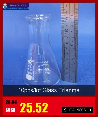 50-2000 мл стеклянная коническая колба со стеклянной крышкой Erlenmeyer колба стеклянная для лаборатории треугольная фляга Boro 3,3 стекло