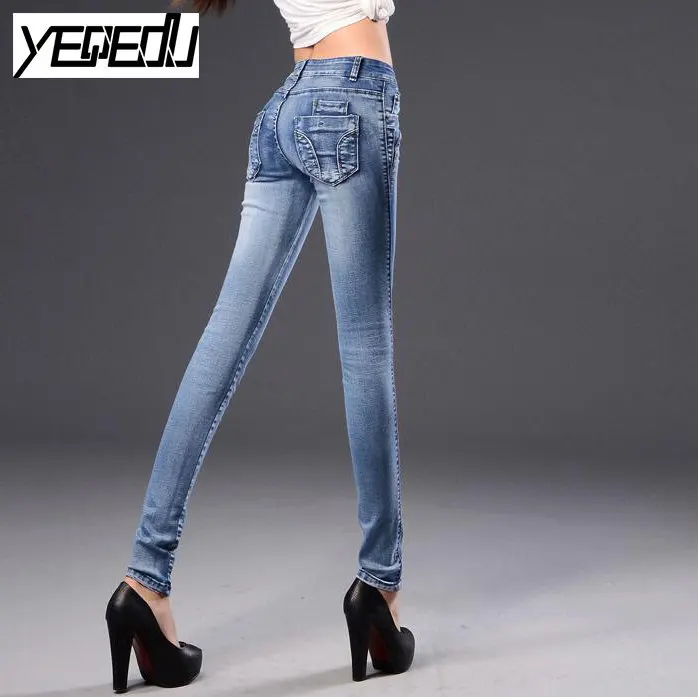#6702 Spring 2018 Elastic Skinny jeans woman Korean Slim fit Denim pants Pantalones mujer Womens stretch jeans Low waist 26-32